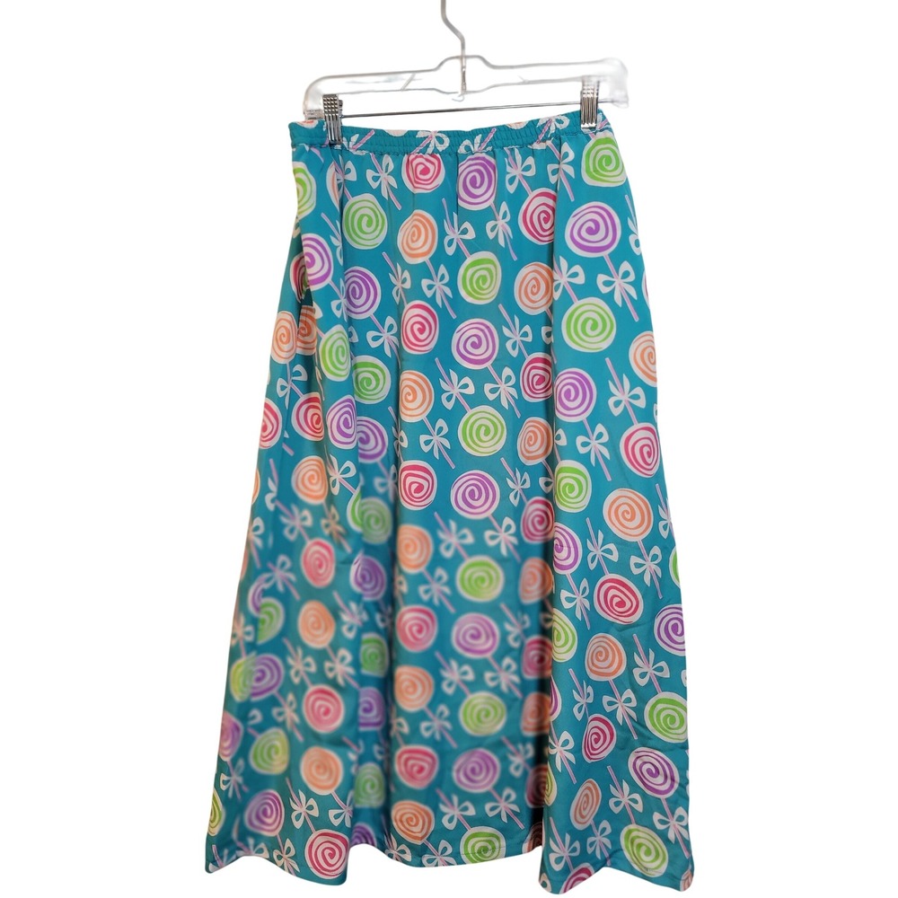 Bob Mackie Wearable Art XL Blue Lollipop Retro Teacher Sweet Happy‎ Midi Funky